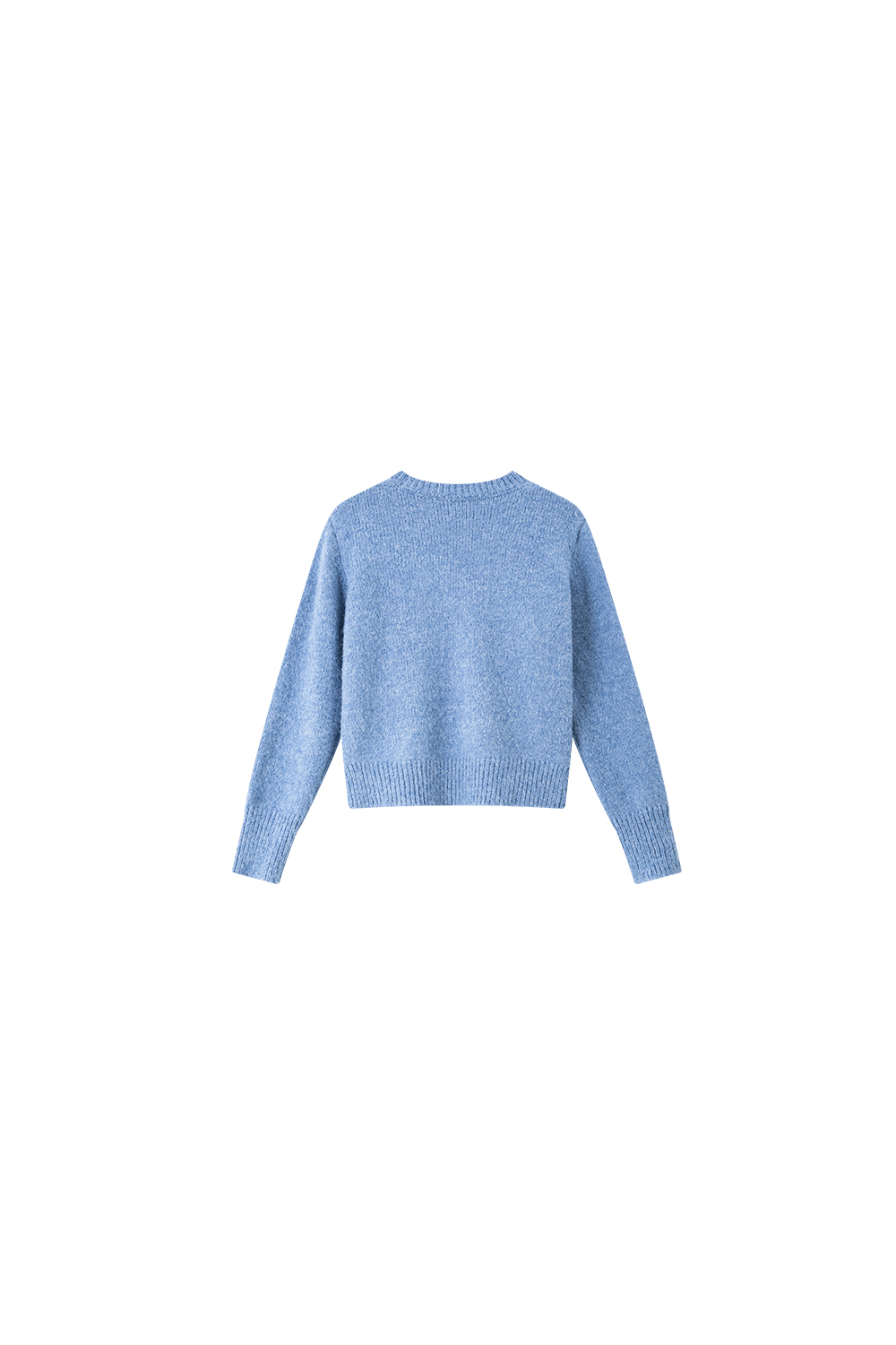 Blue jacquard crew - neck sweater