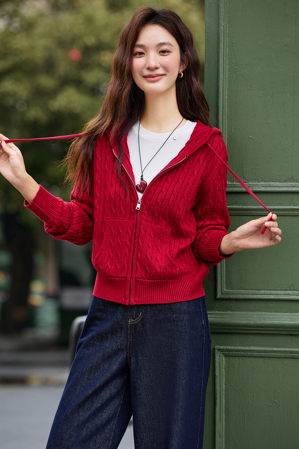 Lazy Style High-End Hooded Cable Knit Cardigan-VIMLYSTORE