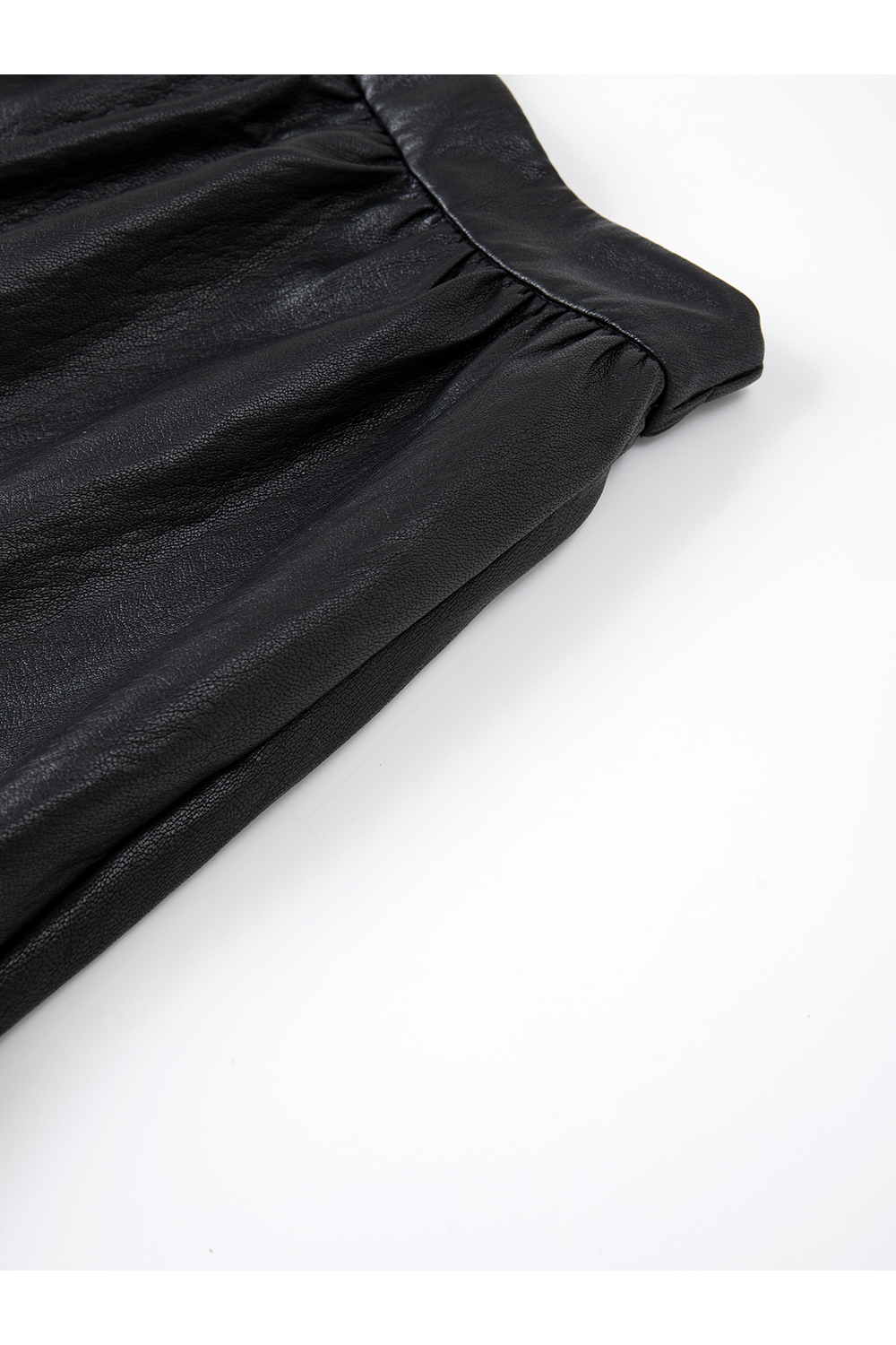 French Leather Midi Skirt