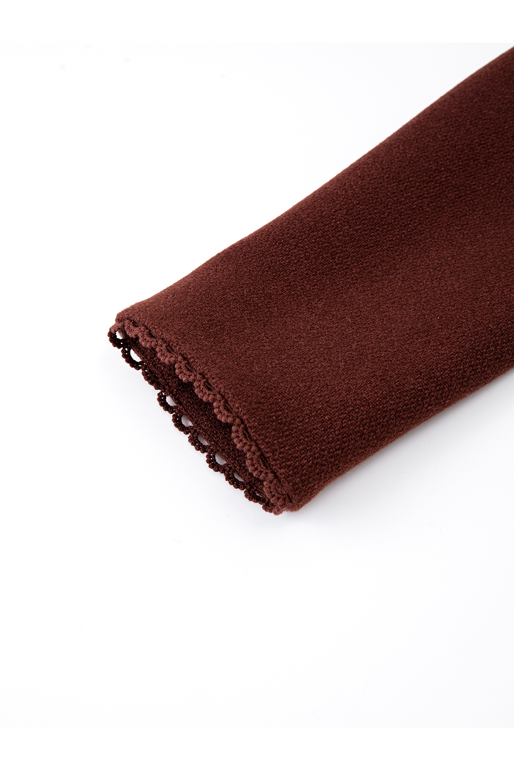 Red Crewneck Lace-Trimmed Set