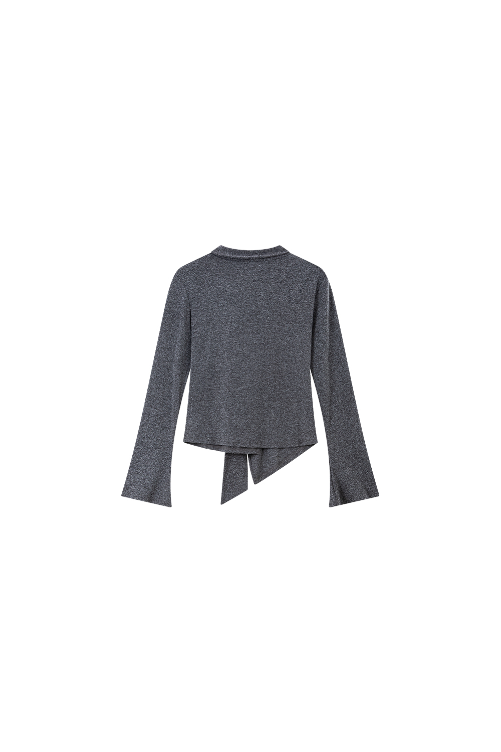 Asymmetric Ruffled Streamer Long-Sleeve T-Shirt