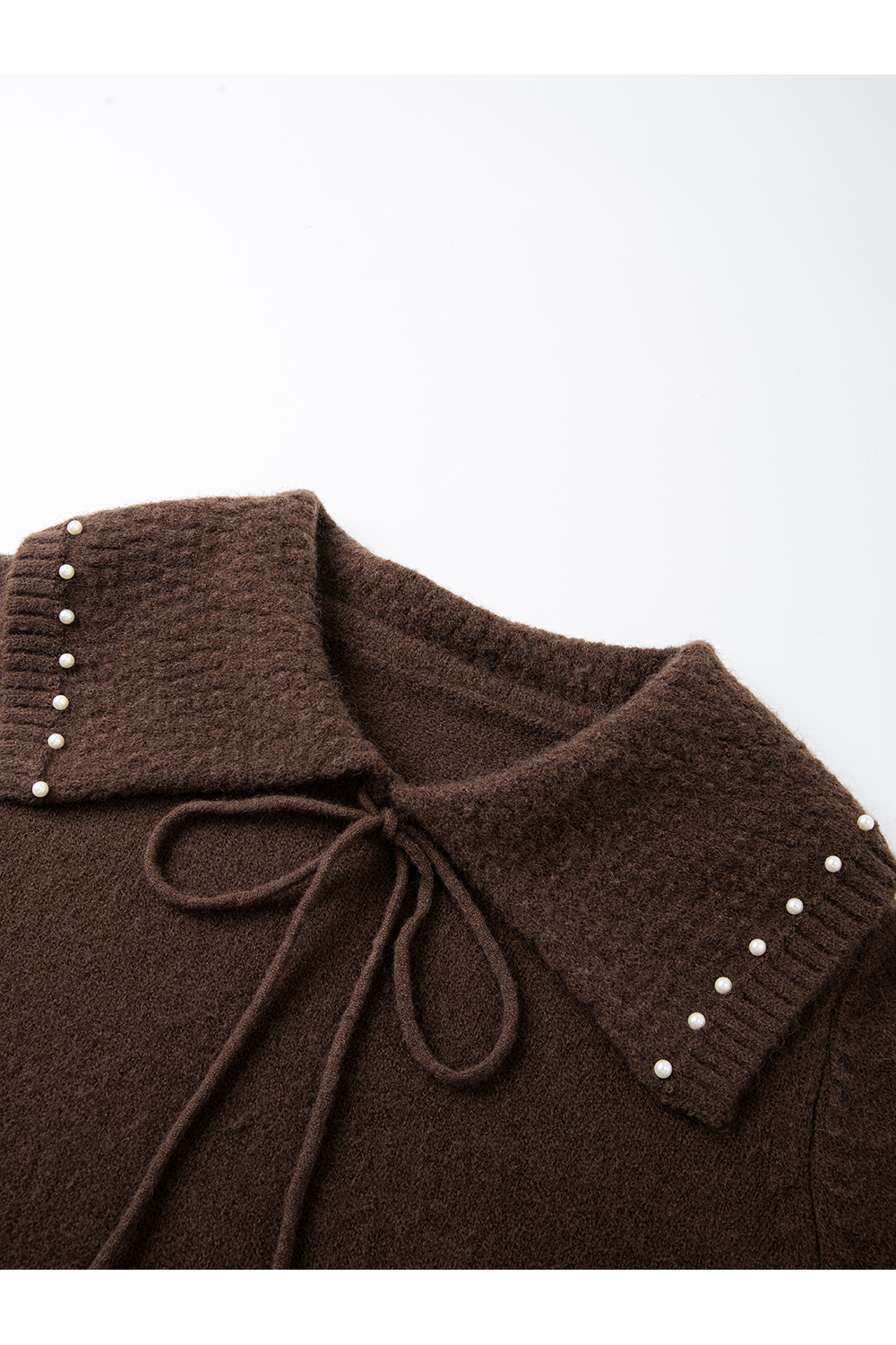 Beaded Large Lapel Sweater