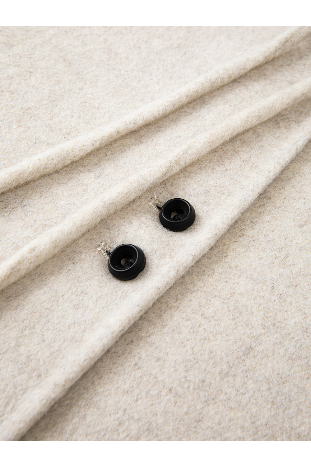 Crew neck double-sided wool coat