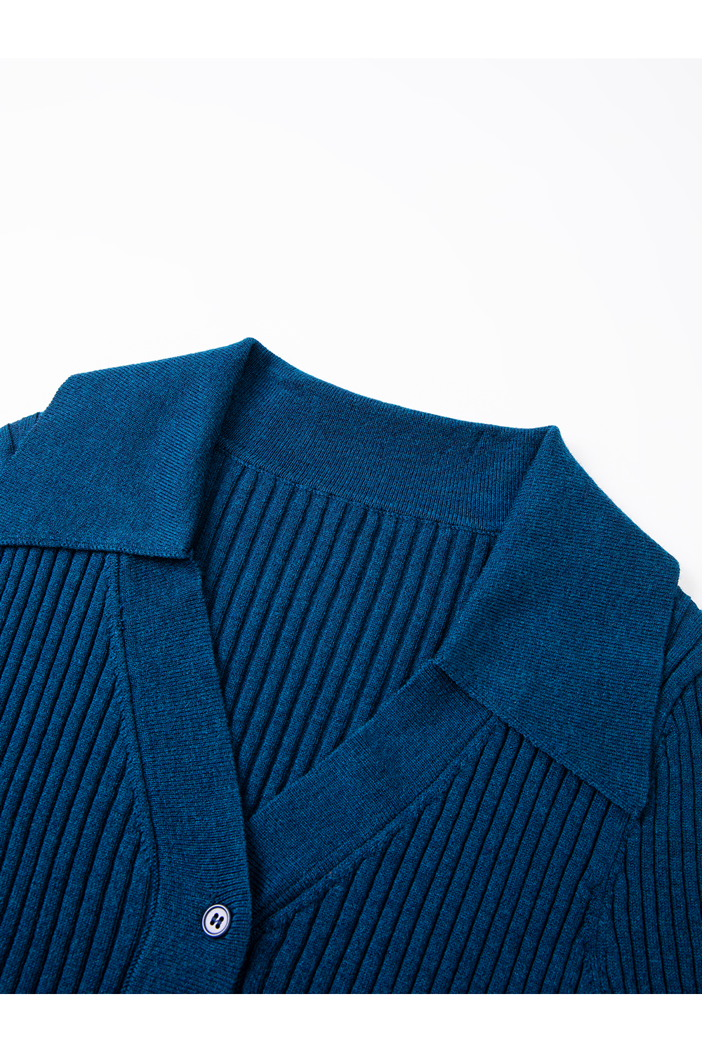 Minimalist Slimming Fitted Ribbed Fold-Over V-Neck Knit Cardigan-VIMLYSTORE