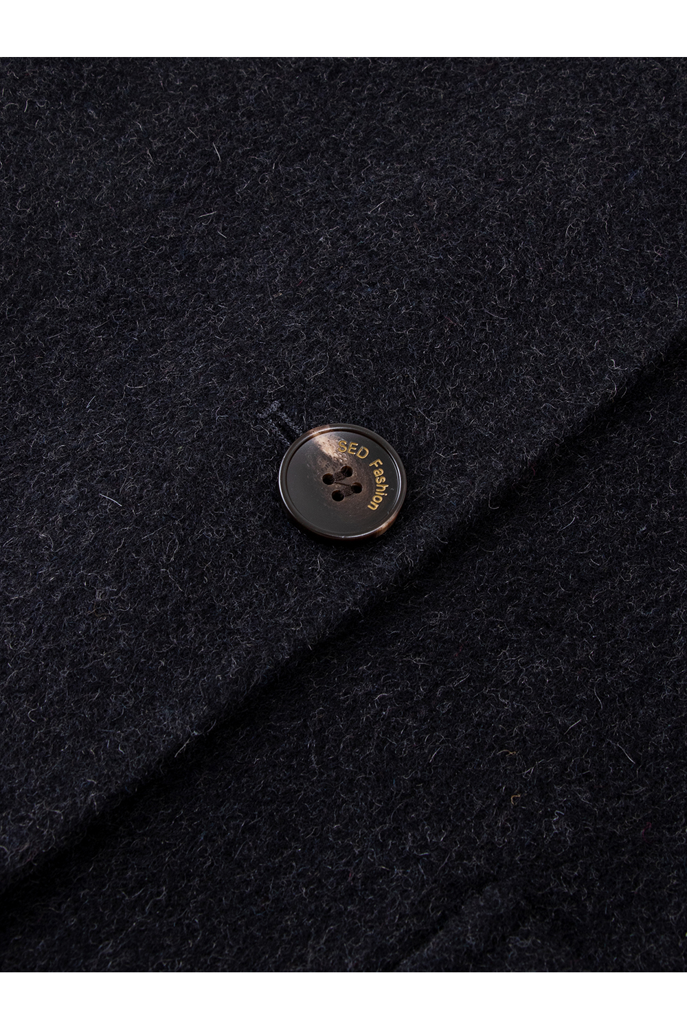 Contrast hooded wool coat