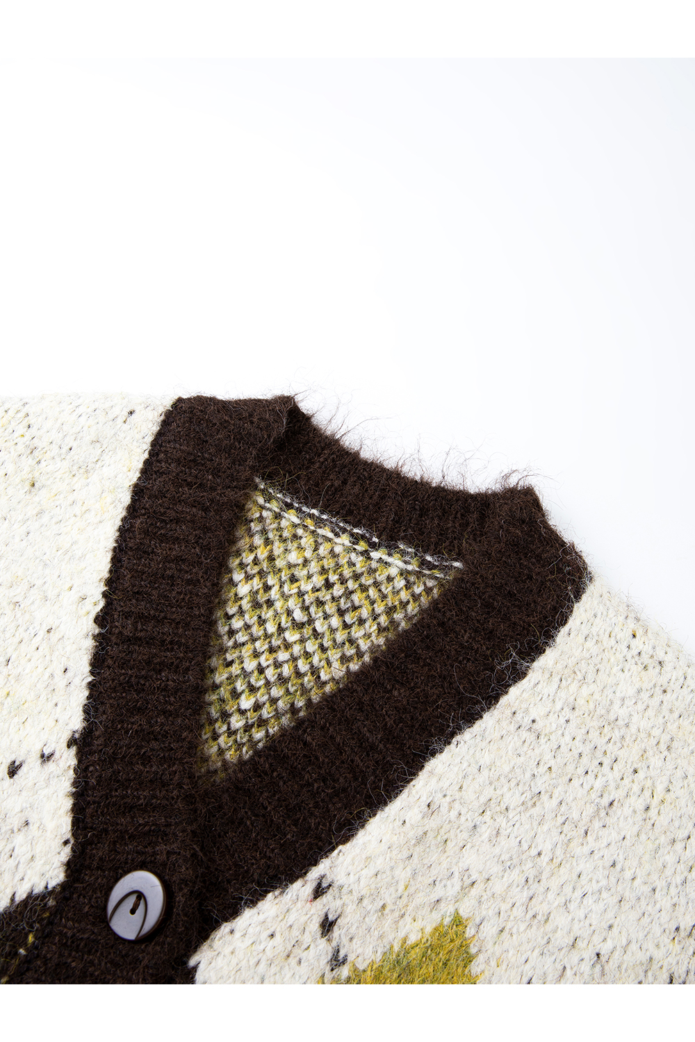 Vintage Diamond-Pattern Cardigan