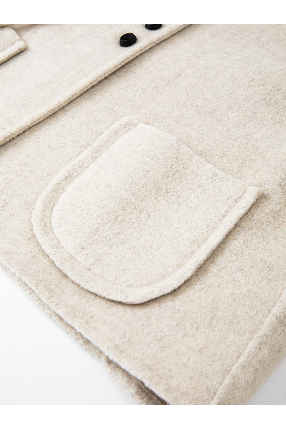 Crew neck double-sided wool coat