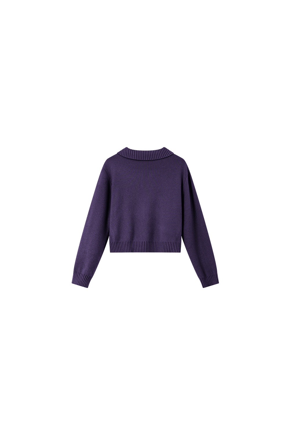 Designer asymmetric lapel knitted sweater