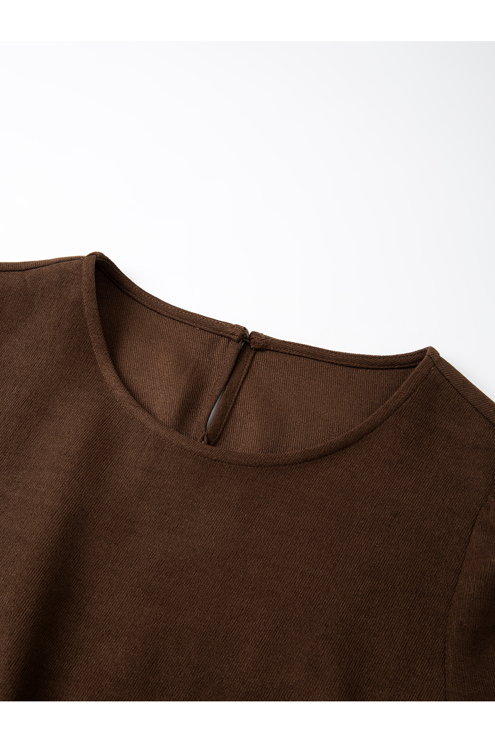 Brown Elegant Round Neck Vest with Long Dress Set-VIMLYSTORE