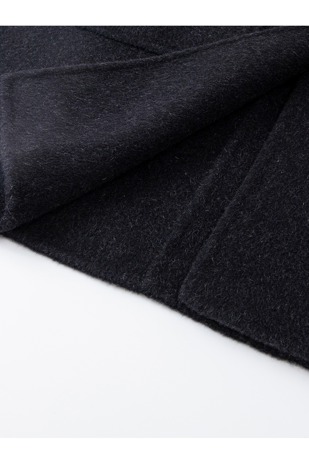 Contrast hooded wool coat