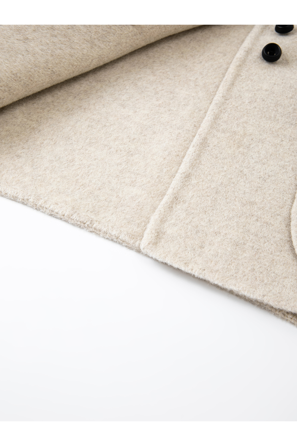 Crew neck double-sided wool coat