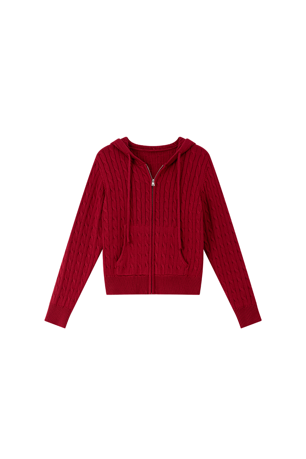 Lazy Style High-End Hooded Cable Knit Cardigan-VIMLYSTORE