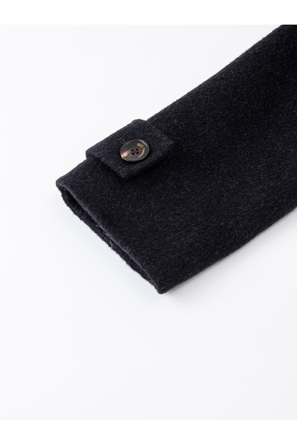 Contrast hooded wool coat