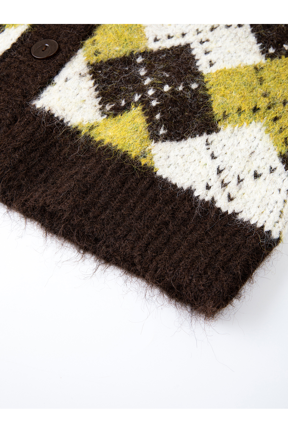 Vintage Diamond-Pattern Cardigan