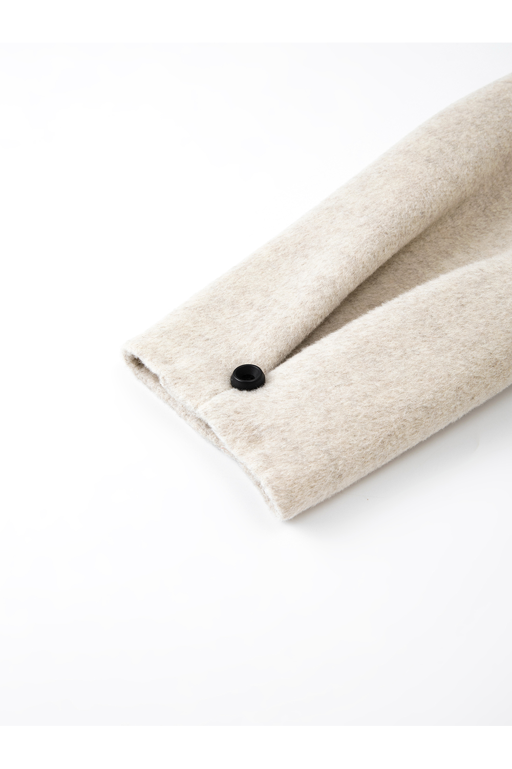 Crew neck double-sided wool coat