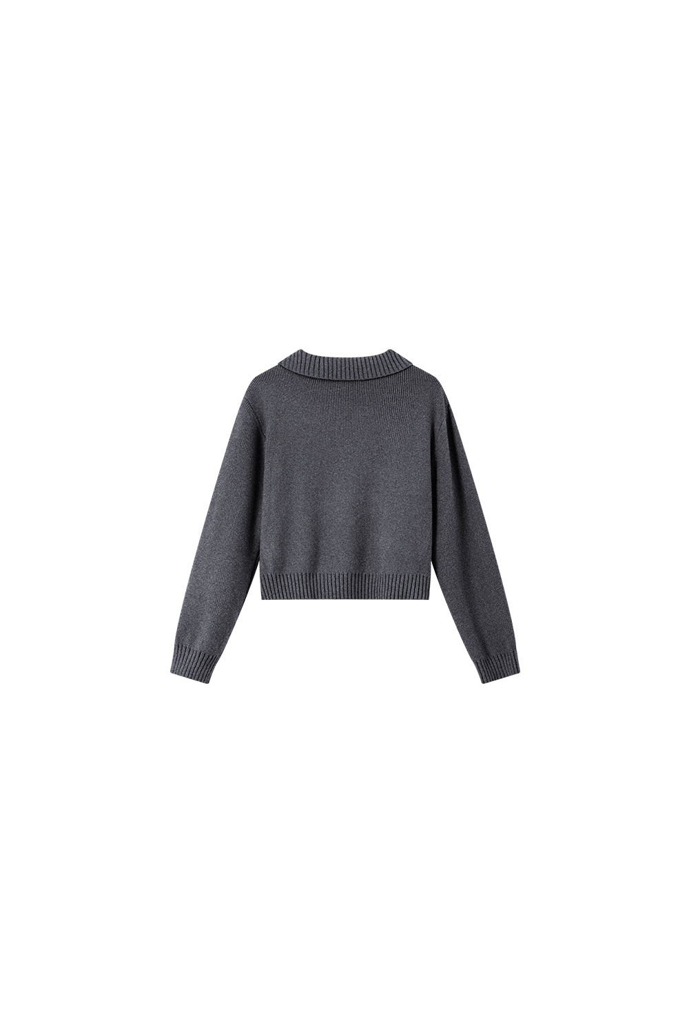 Designer asymmetric lapel knitted sweater