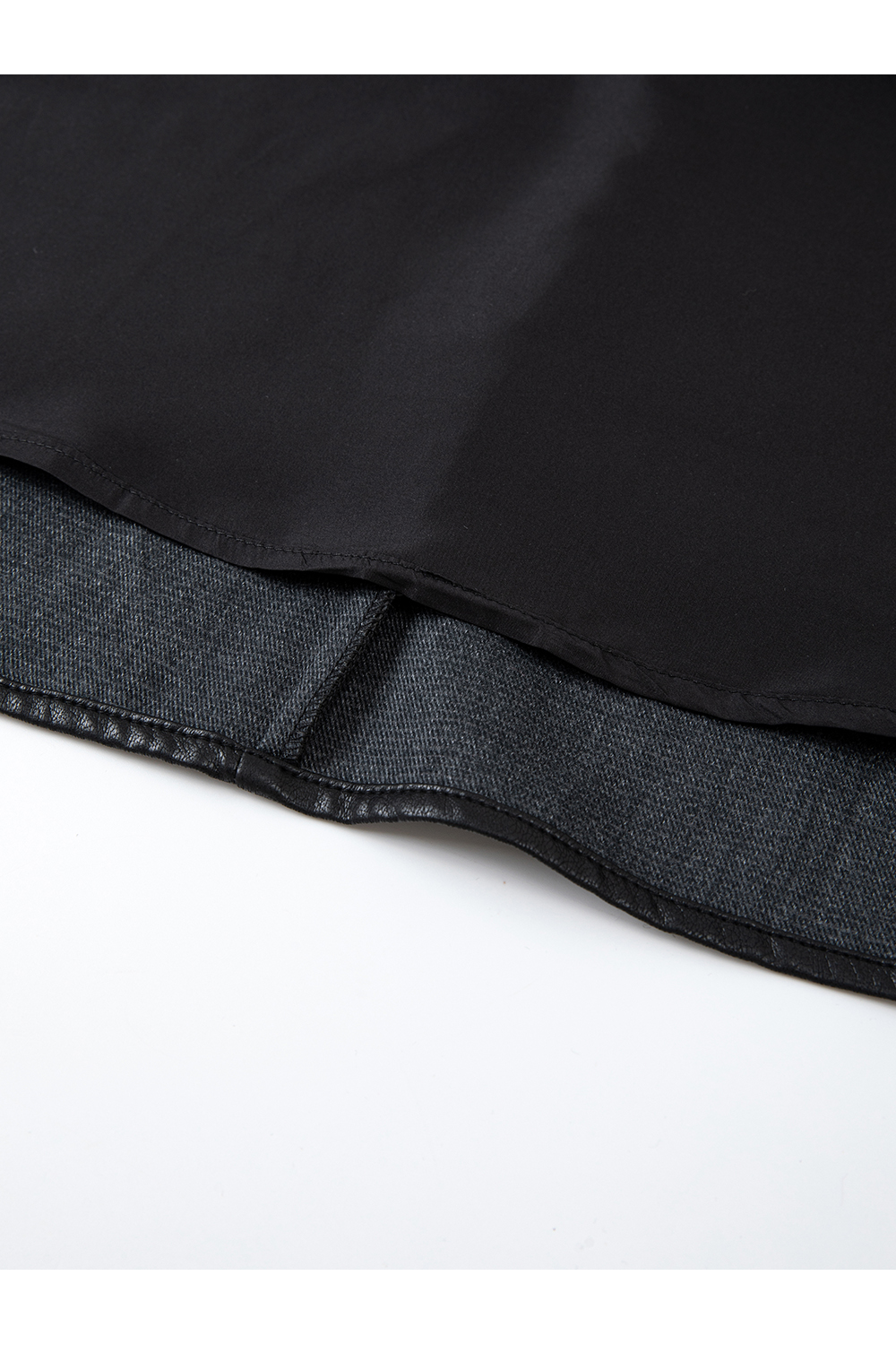 French Leather Midi Skirt