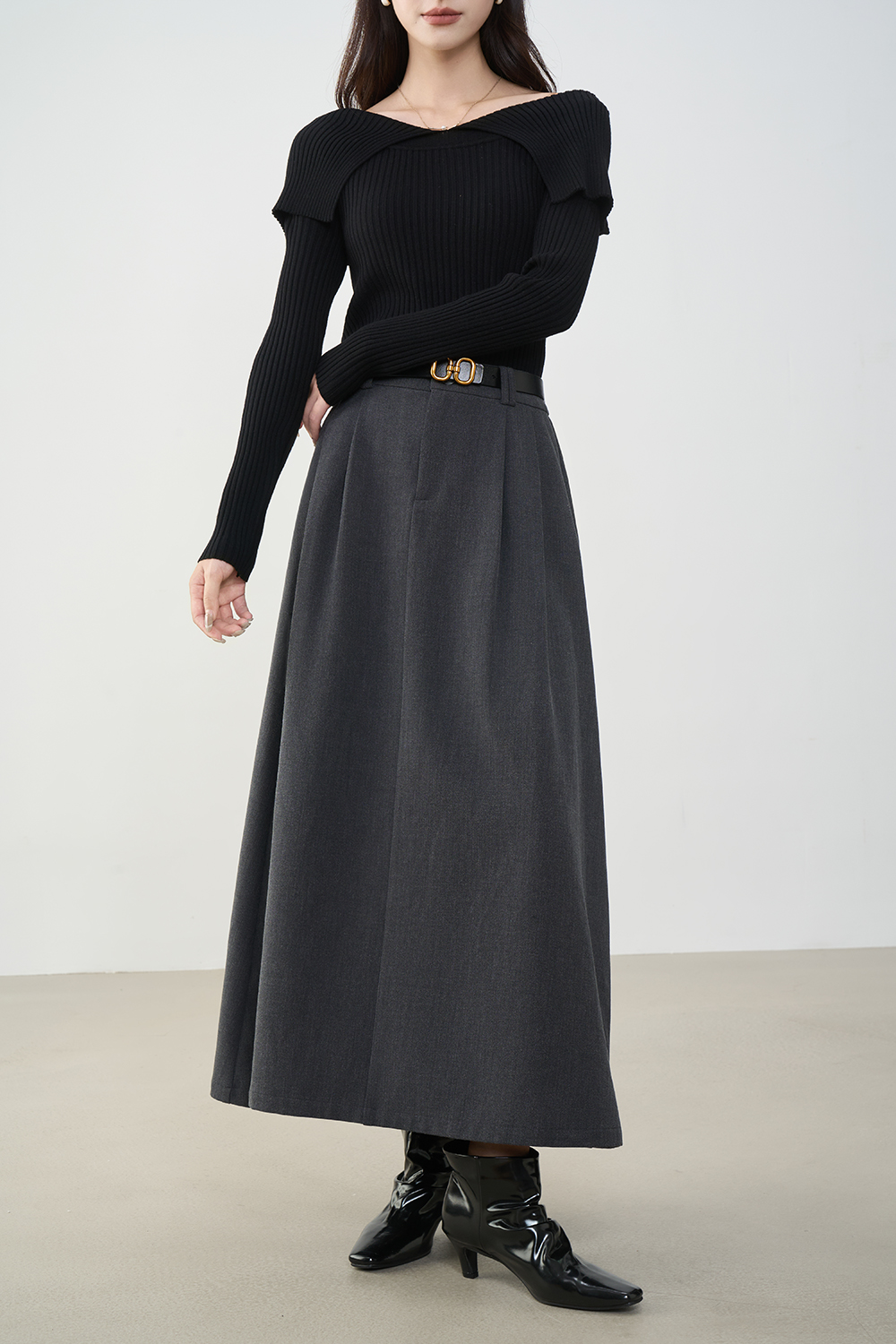 High-End Elegant Commute Waist-Defining Versatile A-Line Skirt-VIMLYSTORE