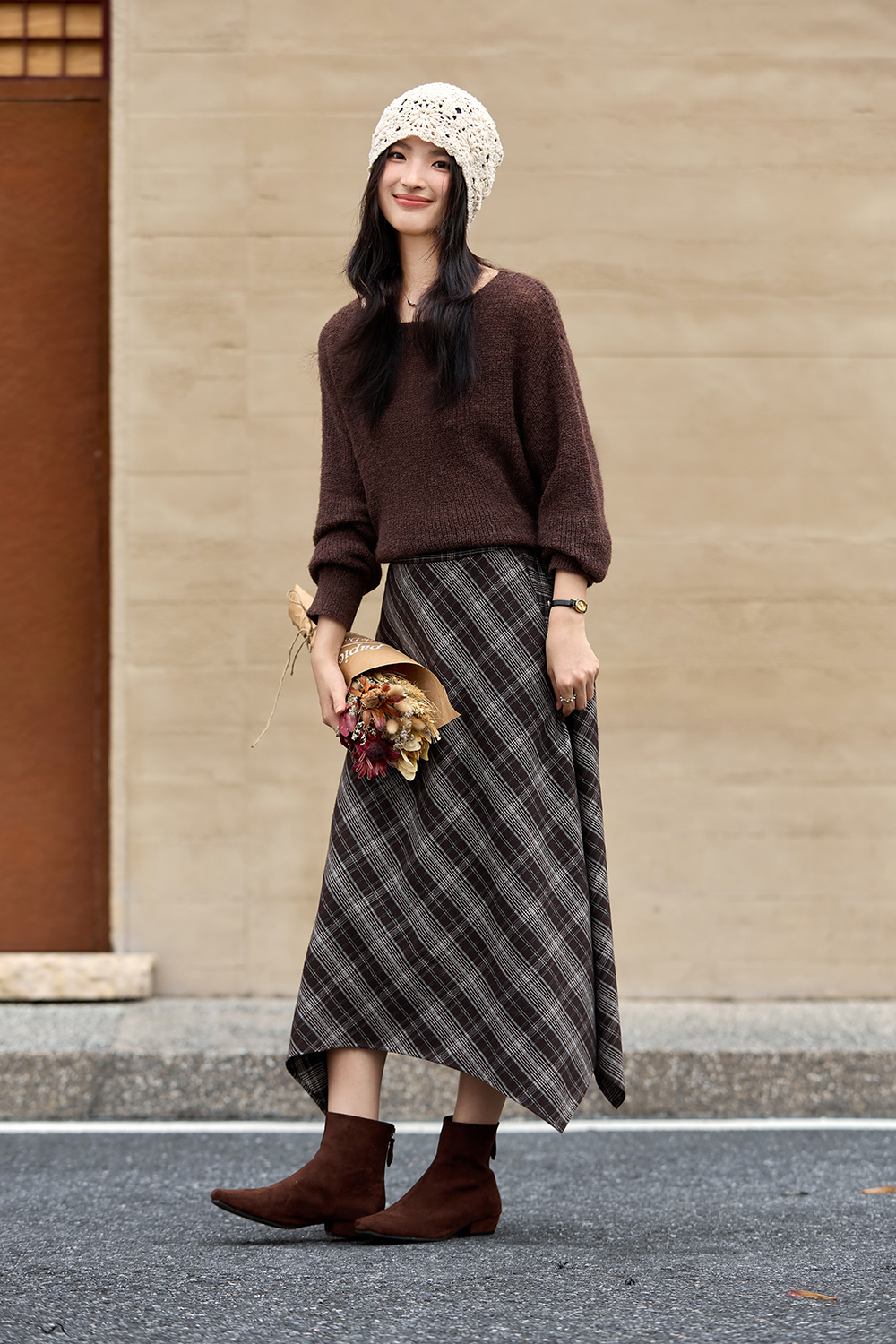 Vintage Slimming Plaid Skirt-VIMLYSTORE