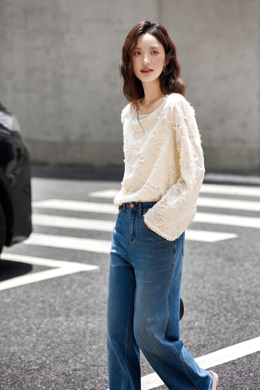 3D Fringe Design Chiffon Shirt-VIMLYSTORE