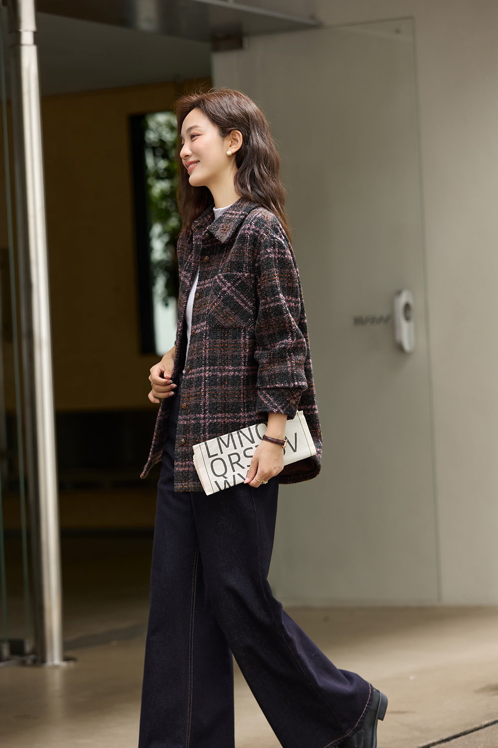 Oversized Vintage Argyle Shirt-VIMLYSTORE