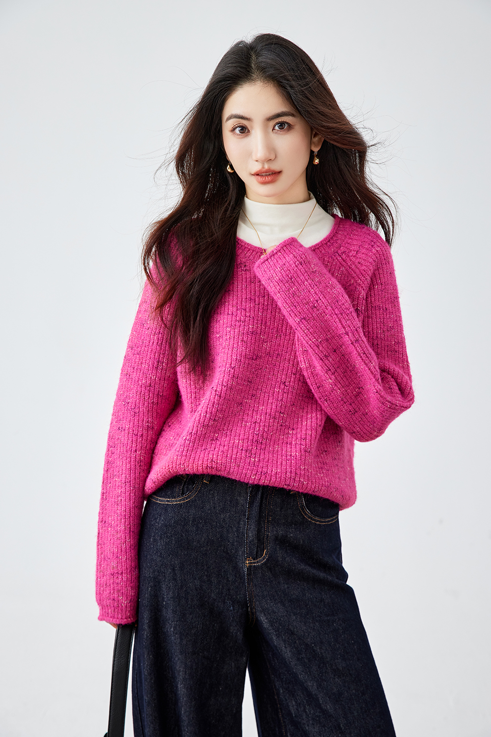 Red Slouchy Crewneck Sweater (Women's)