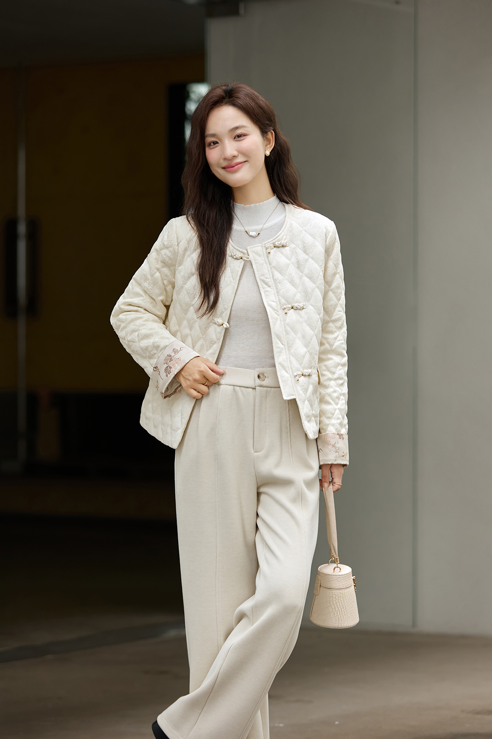 Chinese-Style Jacquard Cotton Padded Jacket