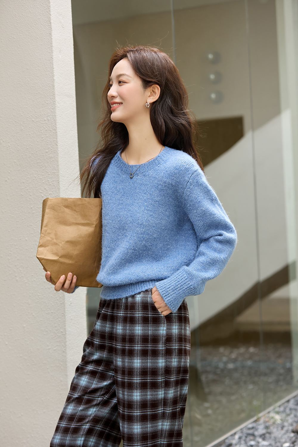 Blue-Brown Casual Set
