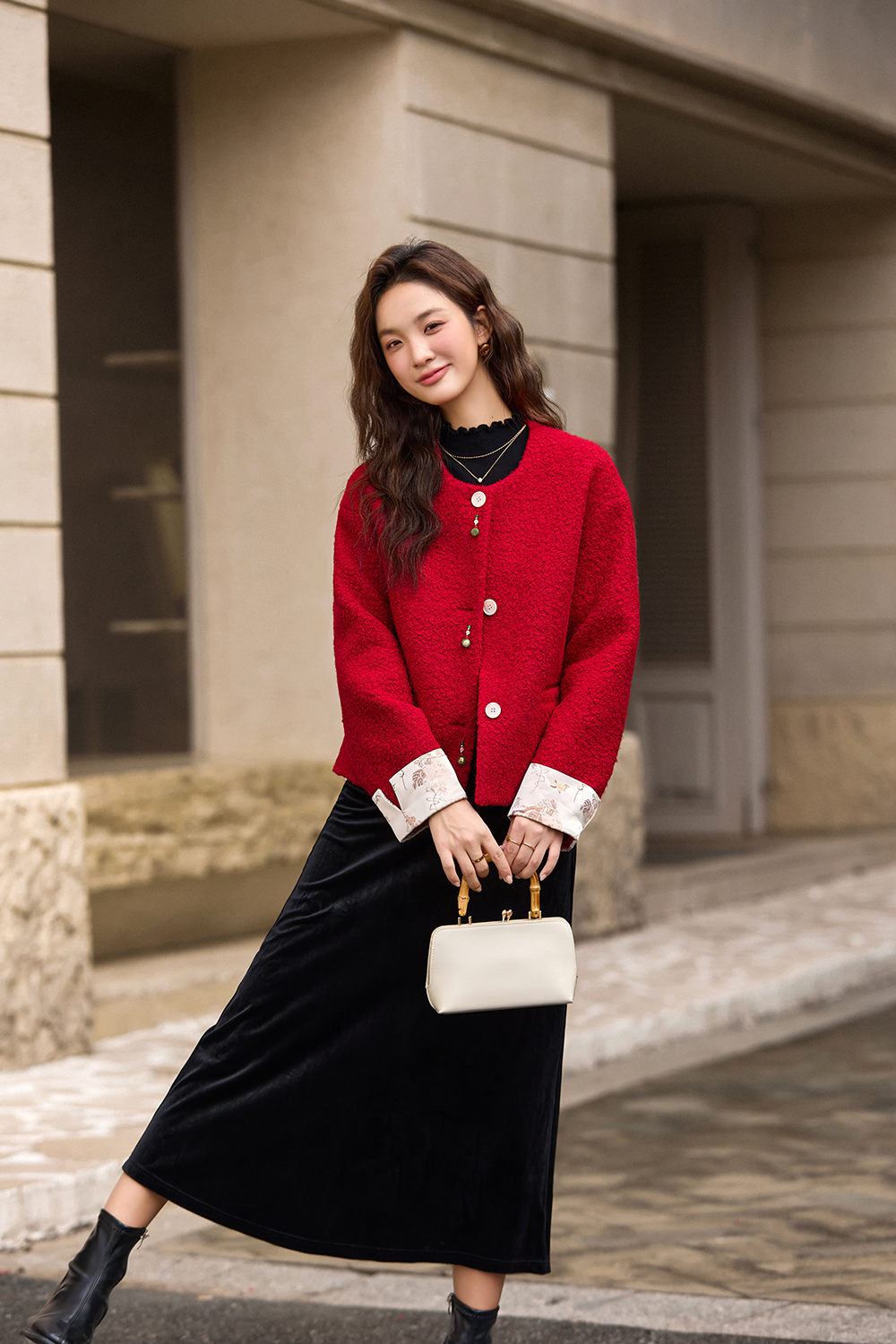 New Chinese Style Millennium Red Short Coat