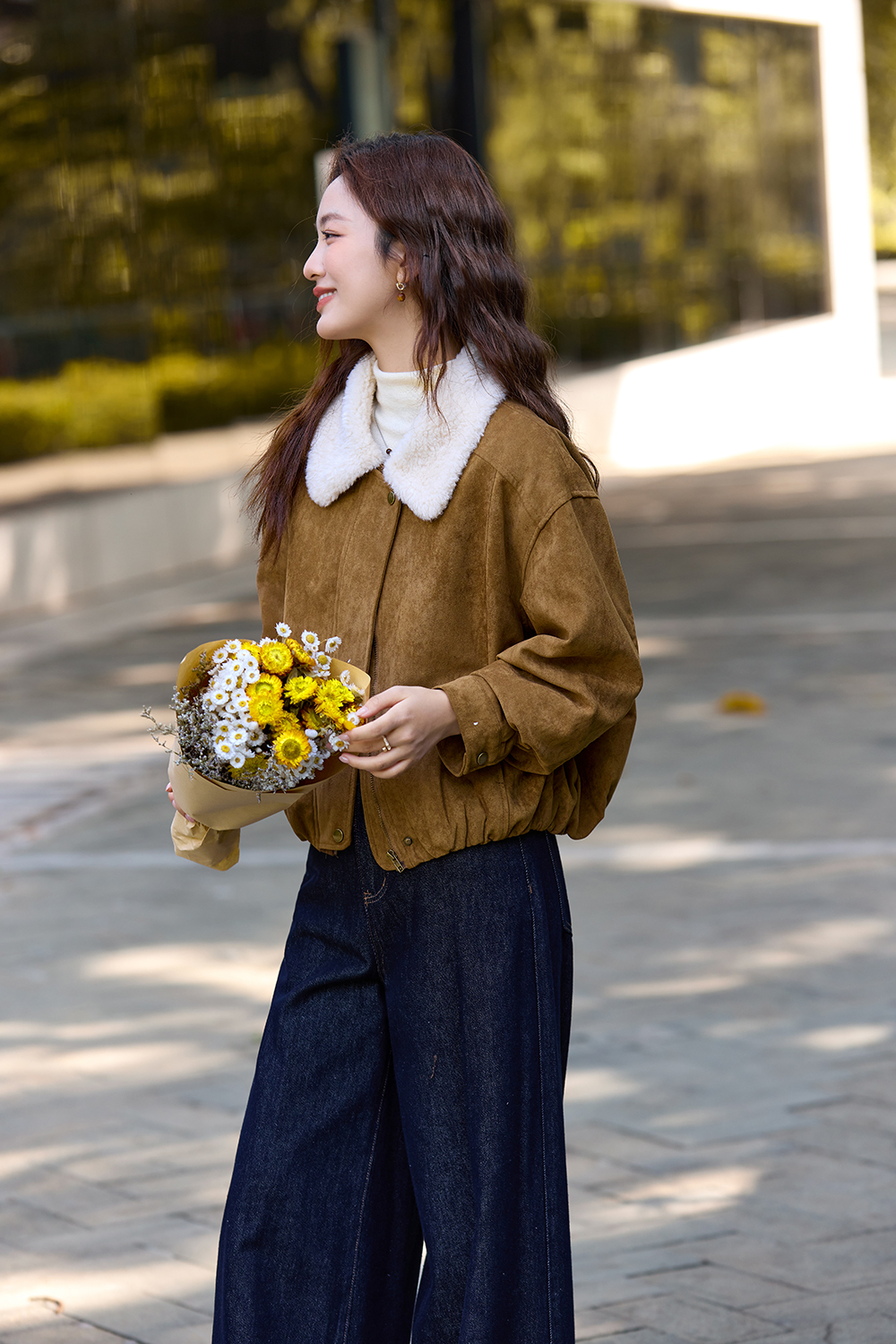 Lapel Shearling Coat