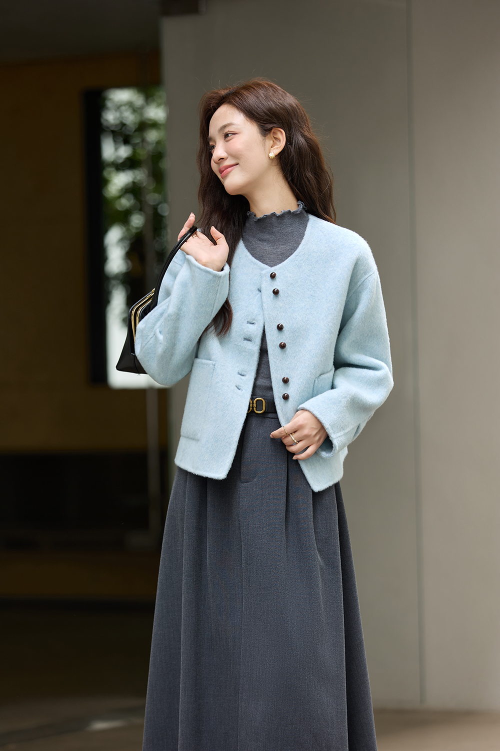 Elegant double-sided wool coat