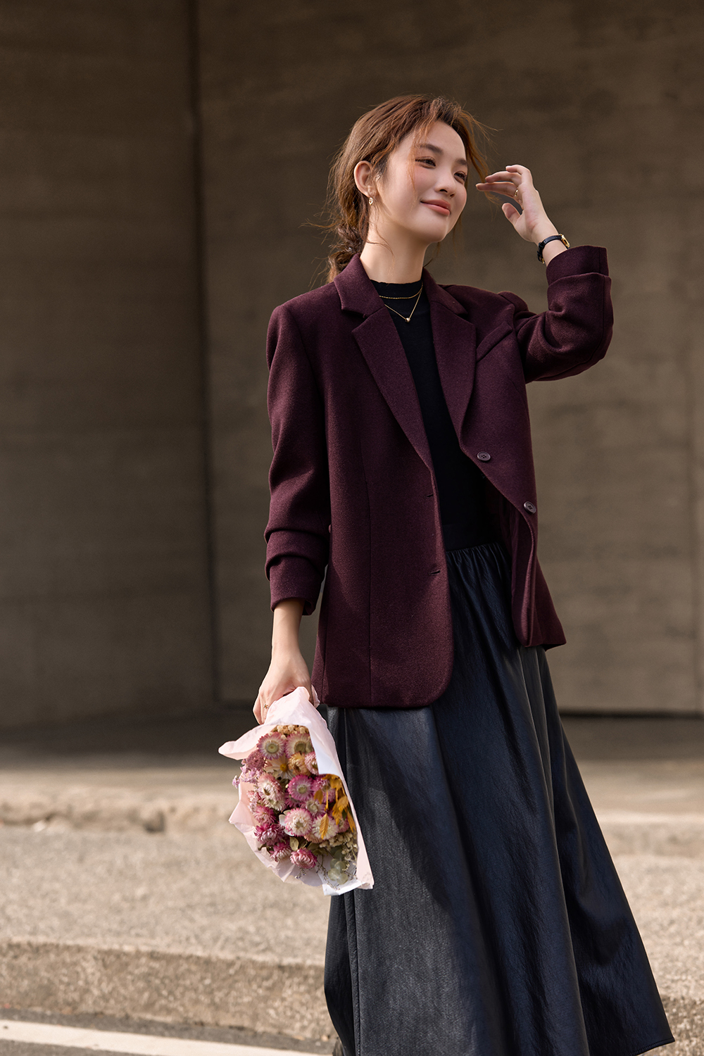 Red vintage padded blazer