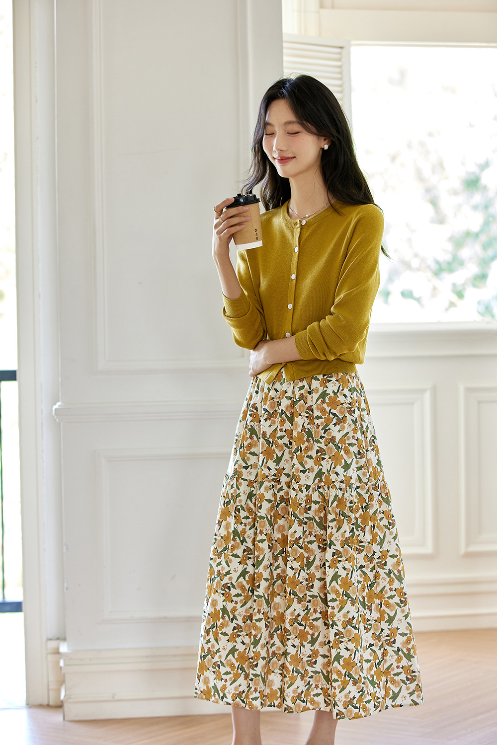 Vacation Knit Twin Set with Flowy Skirt-VIMLYSTORE