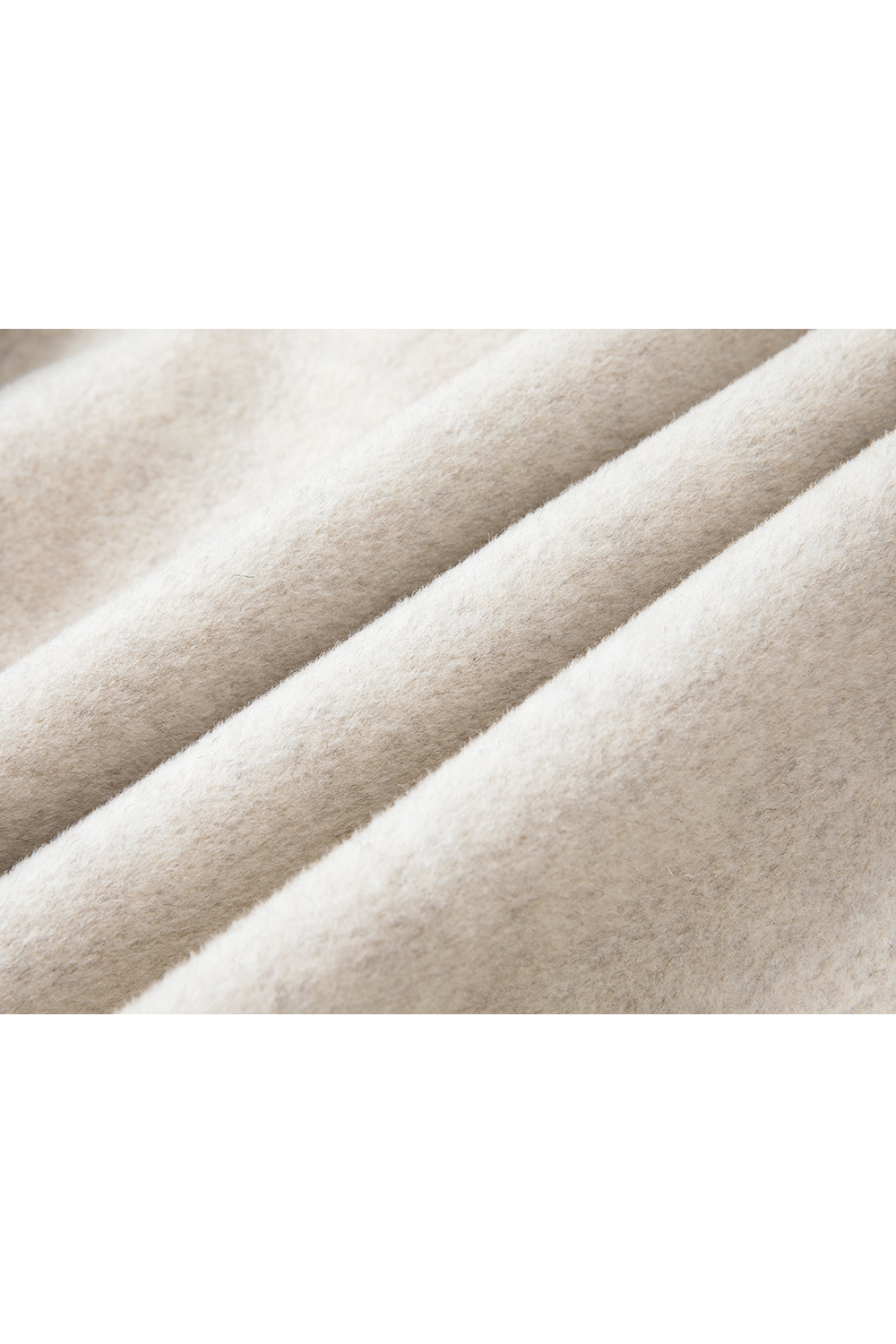 Crew neck double-sided wool coat