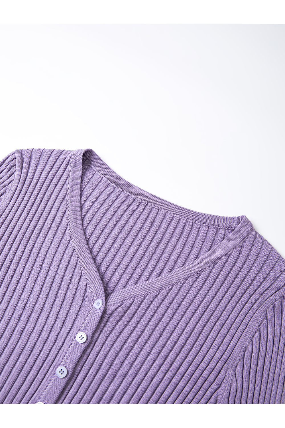 Purple slim knit cardigan printed skirt with suspenders-VIMLYSTORE