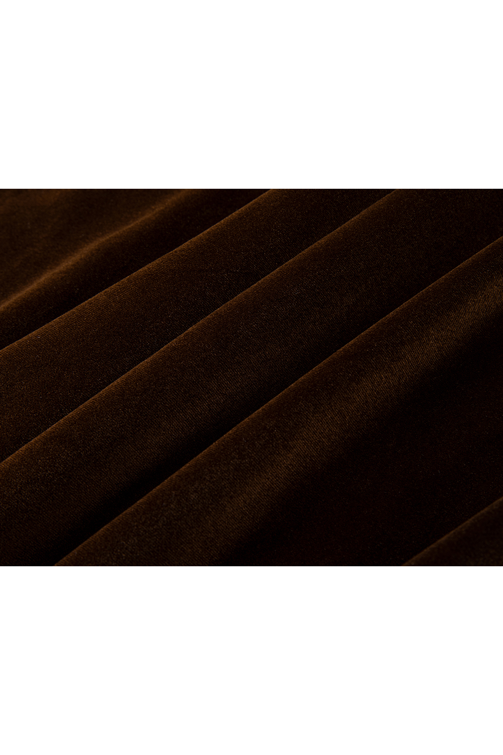 Brown French-Style Knitted Velvet Midi Skirt