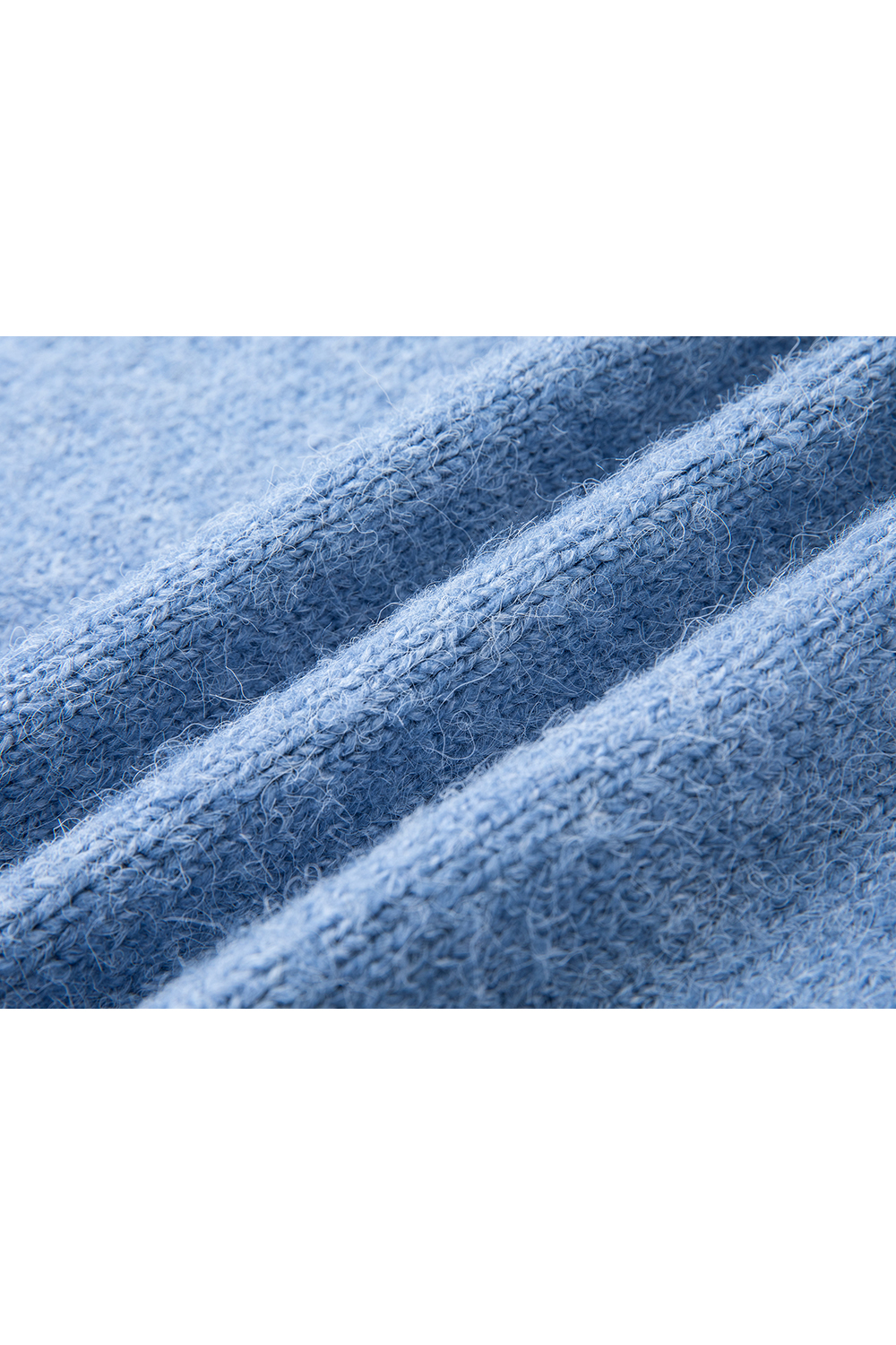 Blue jacquard crew - neck sweater