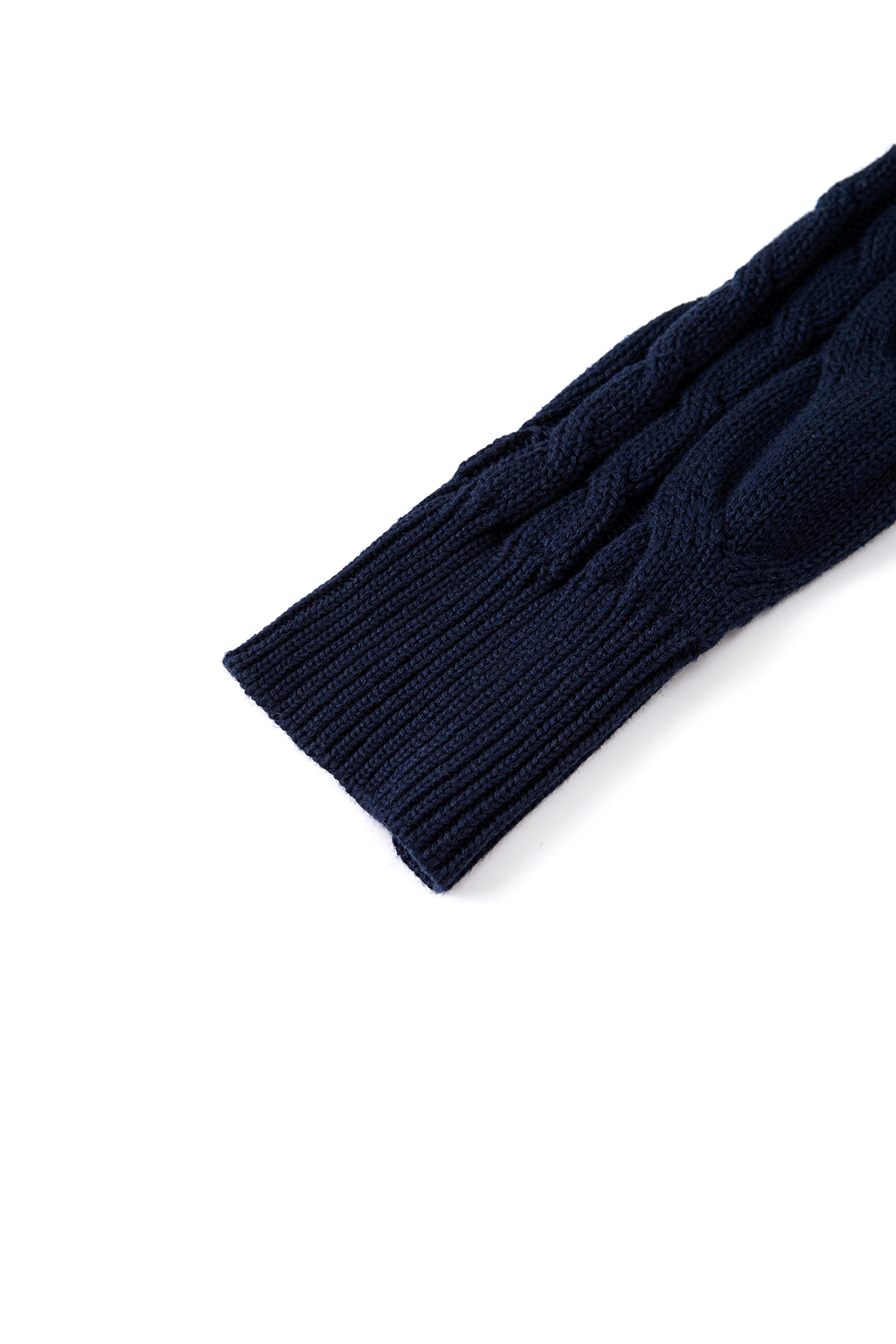 Twisted Cable Stand Neck Zipper Knit Cardigan-VIMLYSTORE