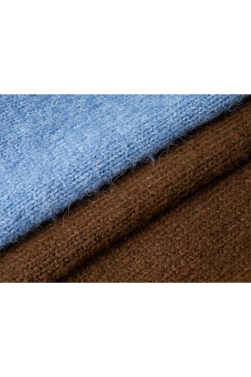 Blue jacquard crew - neck sweater