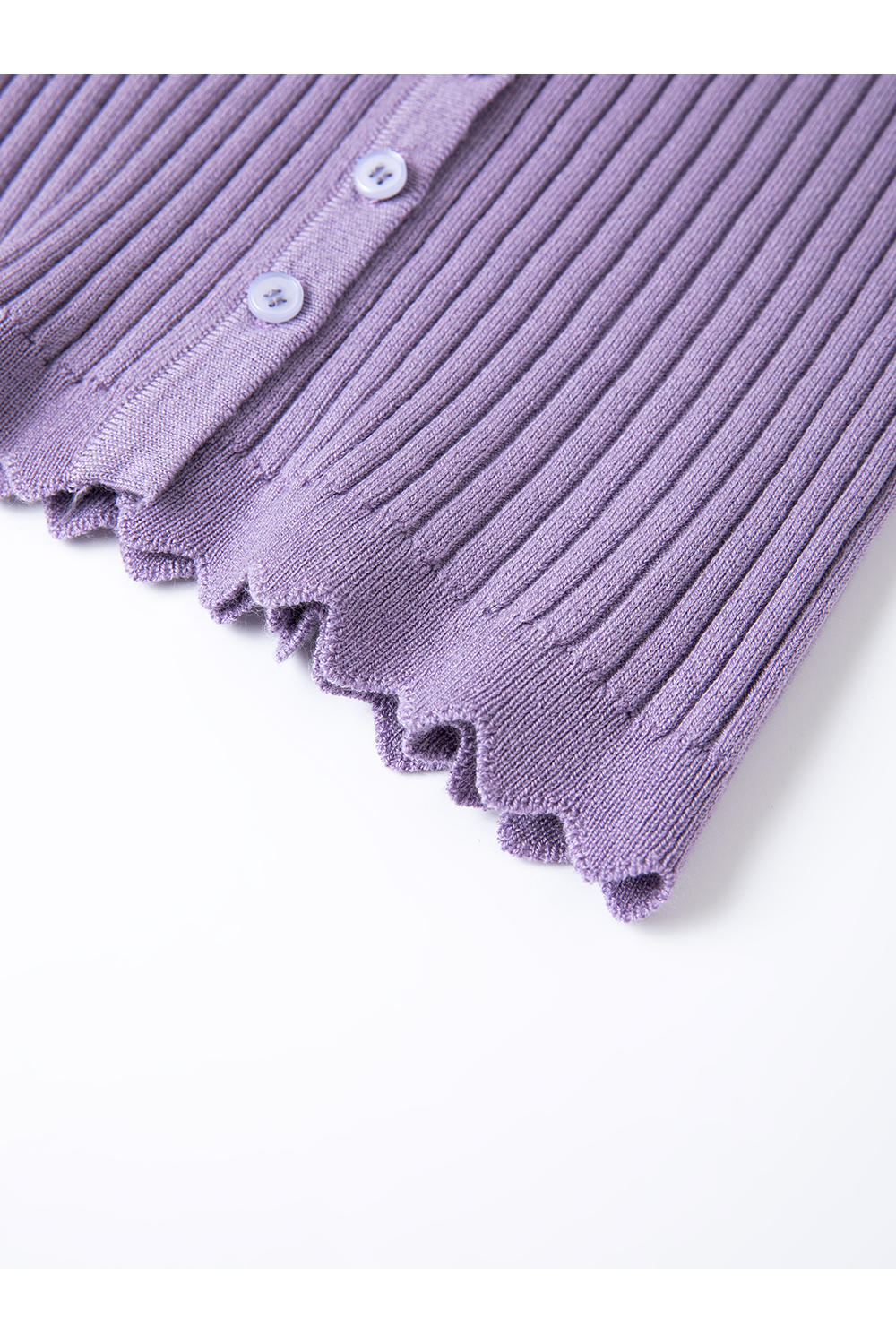 Purple slim knit cardigan printed skirt with suspenders-VIMLYSTORE