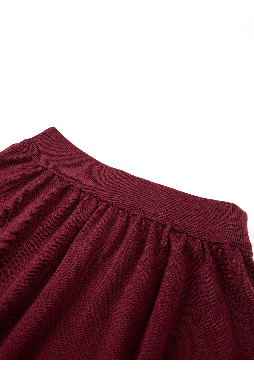 Red V-Neck Ribbon Office Suit Set