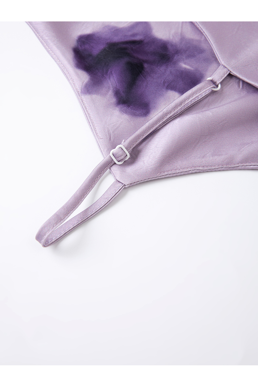 Purple slim knit cardigan printed skirt with suspenders-VIMLYSTORE