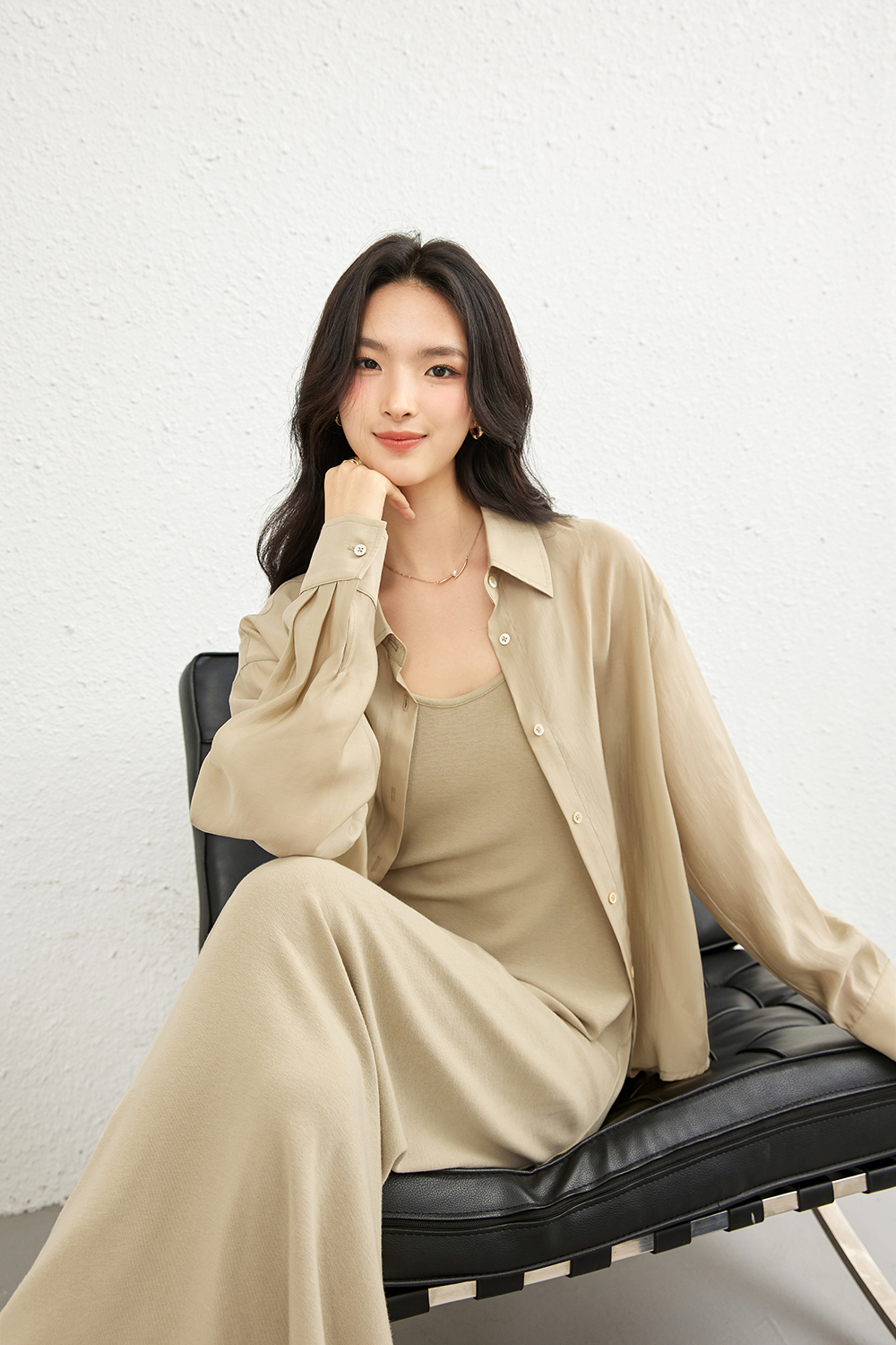 Notch-Neck Top & Slip Dress Coord Set-VIMLYSTORE