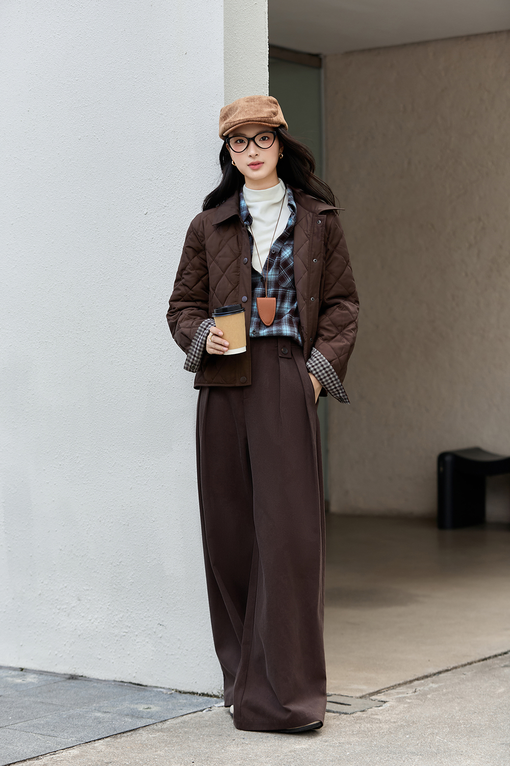 Blue & Brown Plaid Shirt for Casual Wear-VIMLYSTORE