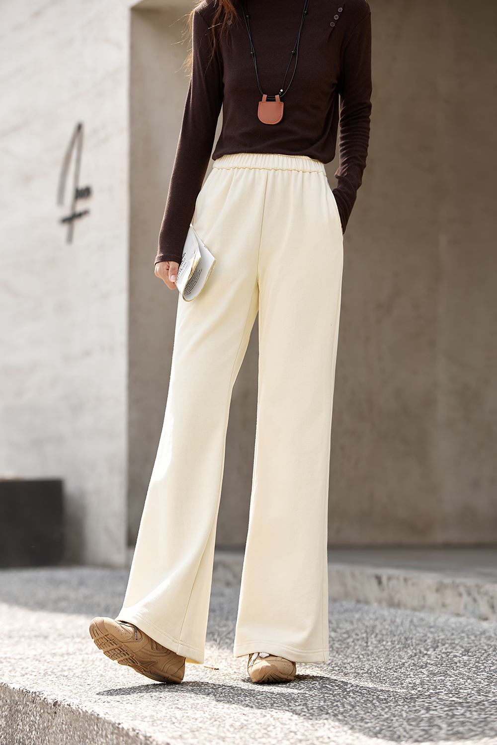 Knit Versatile Height-Increasing Flare Pants-VIMLYSTORE