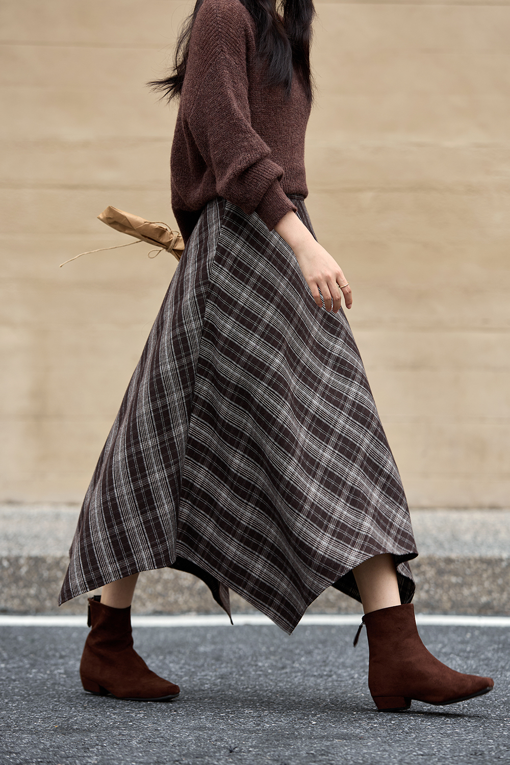 Vintage Slimming Plaid Skirt-VIMLYSTORE