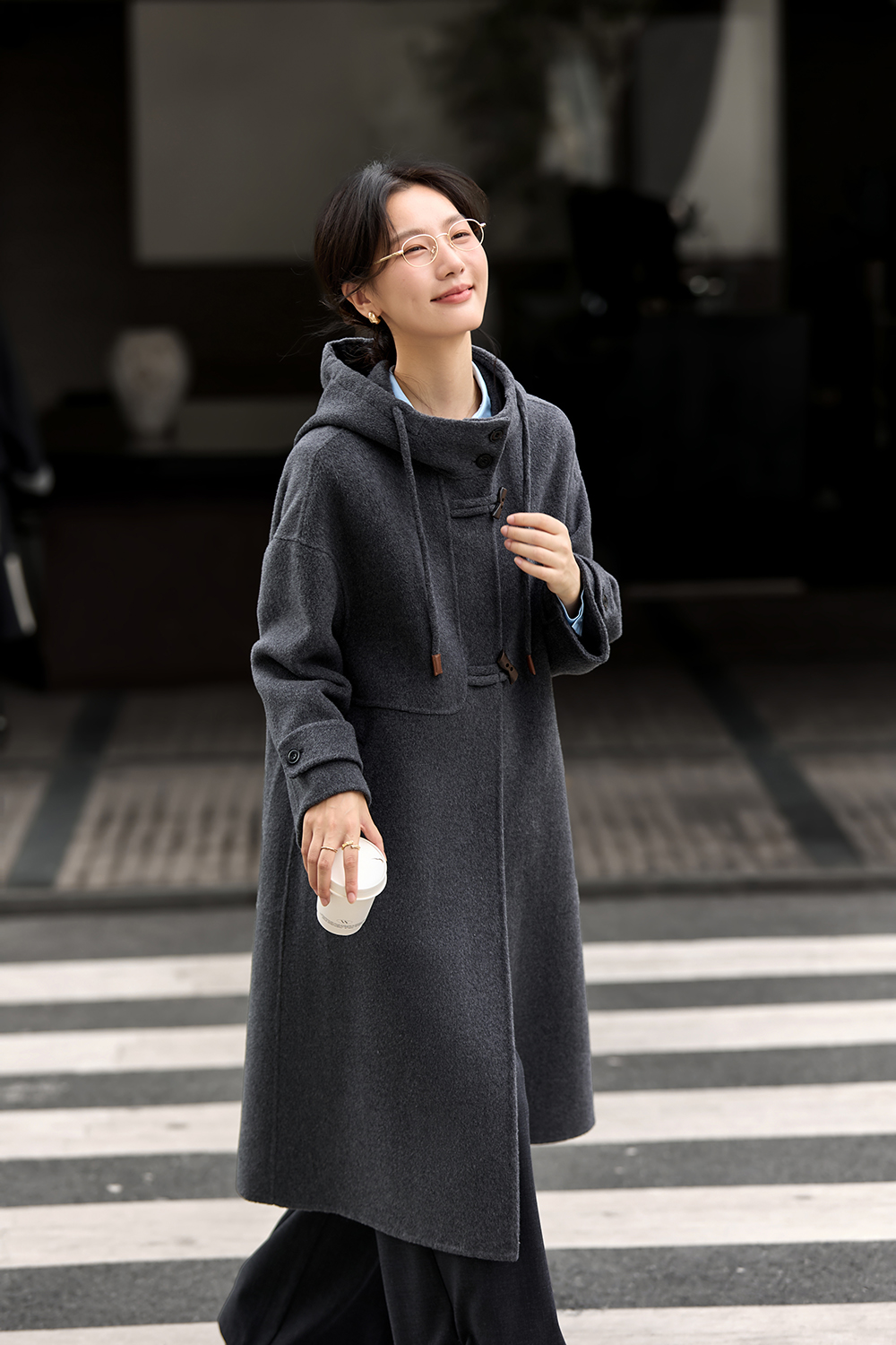 Reversible Hooded Woolen Overcoat-VIMLYSTORE