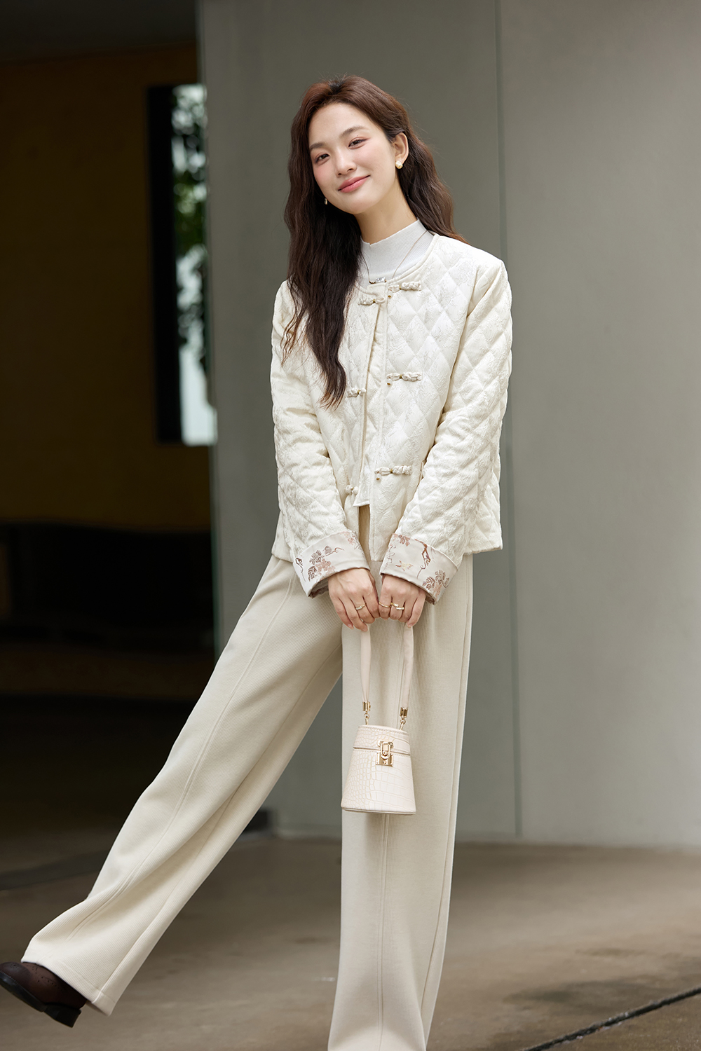 Chinese-Style Jacquard Cotton Padded Jacket