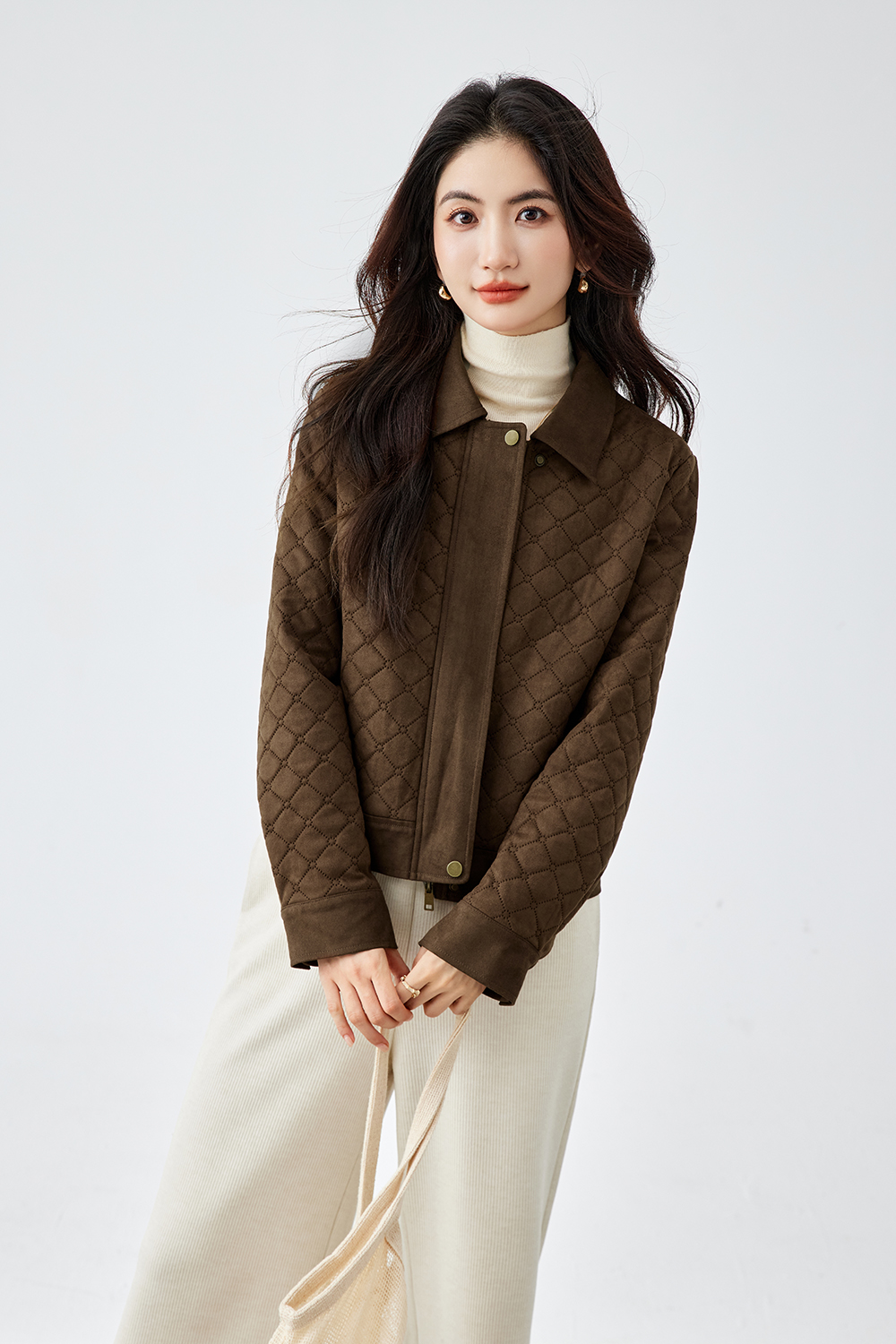 Diamond-Quilted Short Jacket