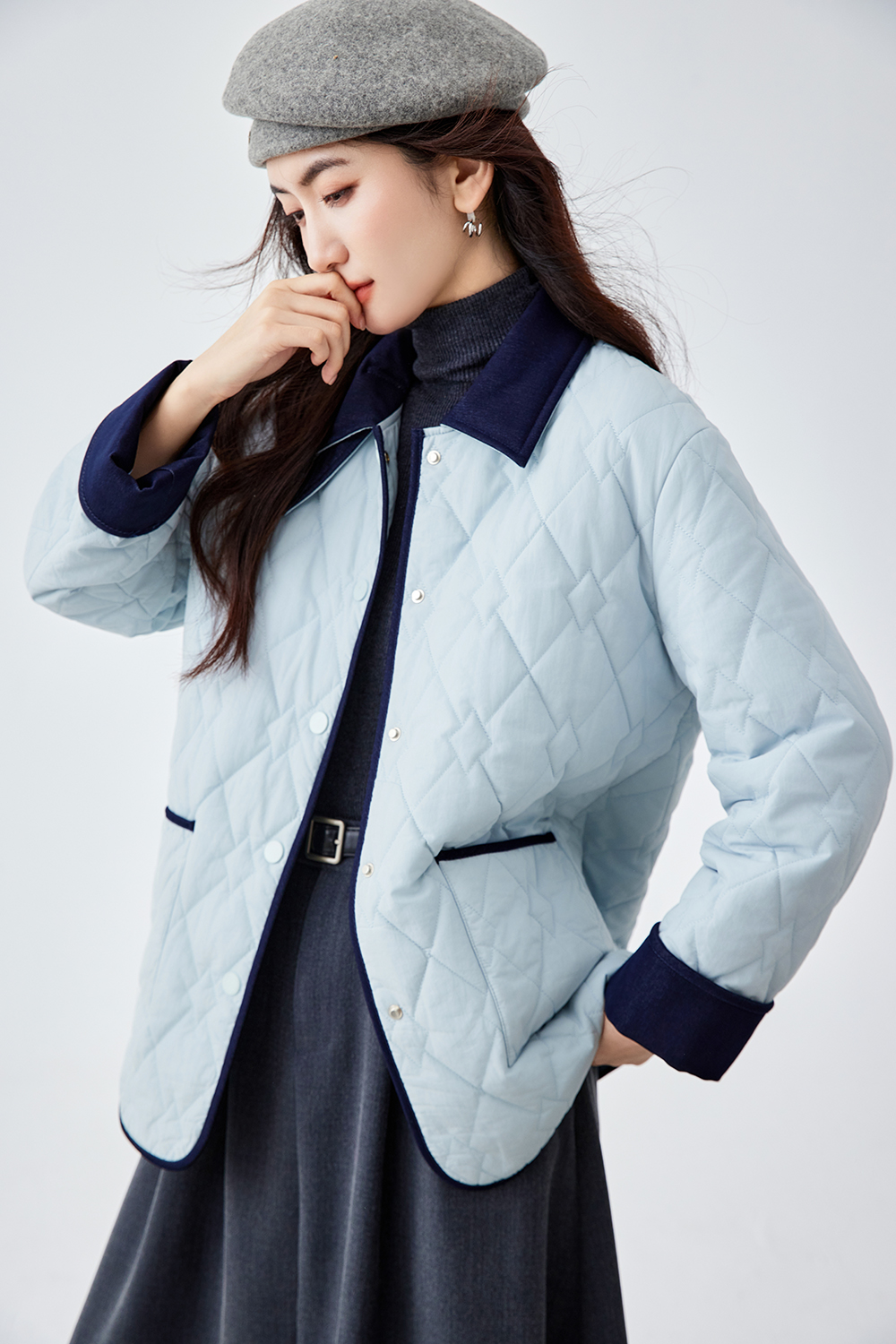 Diamond-Quilted Cotton Jacket